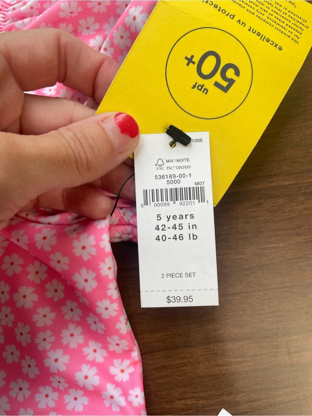 GAP Pink Floral Daisy Girls Two-Piece Swim Set